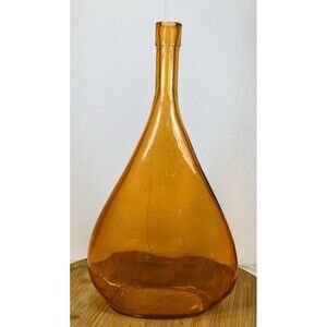 Large Orange Amber Glass Vase 13.5”